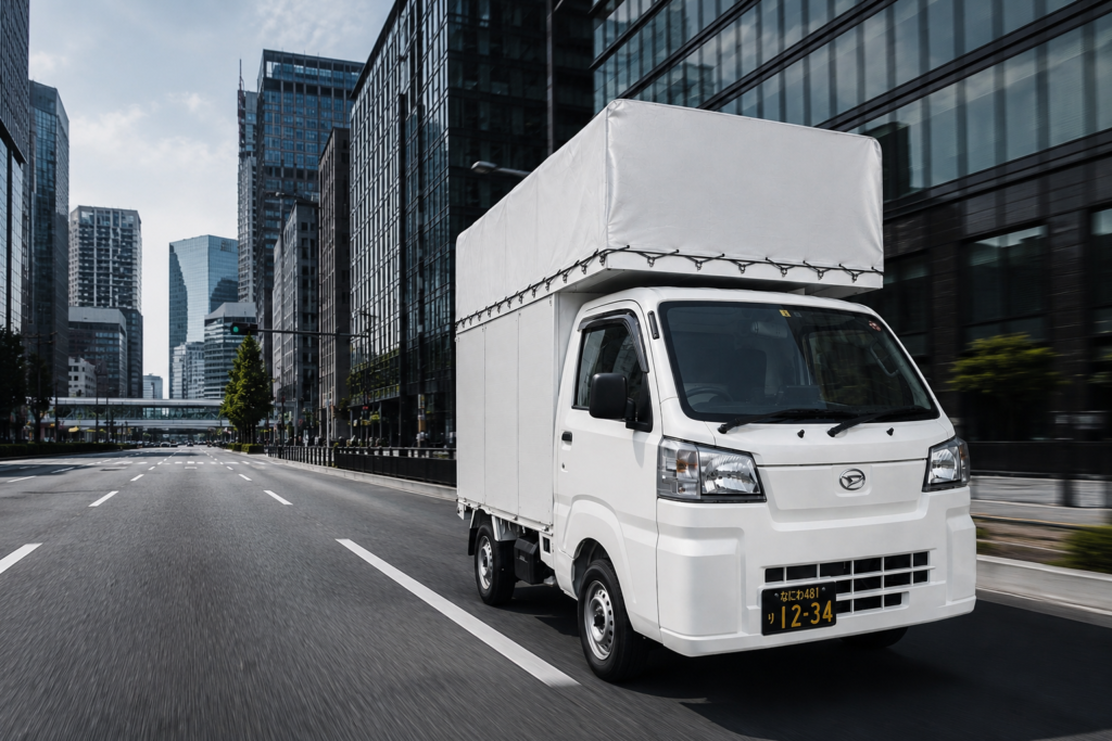 都市部を走る配送車両